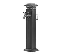 Colonne d'eau Solaire avec Robinet extérieur antigel Support de Tuyau d'arrosage autoportant Robinet de Jardin à Double Sortie Fontaine décorative extérieure pour Patio/Cour (14 x 110 cm / 5 5 x 43 3
