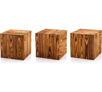 Colonne décorative en bois 20x20x20cm Jeu de trois - Colonne en bois rustique comme support de photophore au sol ou colonne de fleurs - Décoration de tronc d'arbre pour le salon