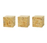 Colonne décorative en OSB, colonne de fleurs pour le salon, support pour plantes, piédestal moderne pour la décoration, socle stable, 20x20x20cm Jeu de trois