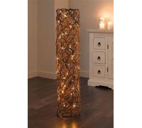 Colonne décorative "Lichterzauber" en osier, 110 cm de haut, avec guirlande lumineuse LED