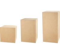 Colonne décorative MDF non laqué - colonne de fleurs pour le salon - support de fleurs - podium déco pour figurines - support de plantes - déco salon 40+60+80-3 pièces