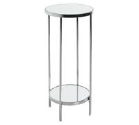 Colonne décorative ronde, en métal et verre miroir, style Art Déco, hauteur 66 cm, diamètre 28 cm