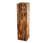 Colonne Décorative Rustique, Colonne En Bois, Colonne Pour Plantes, Support De Plante, Décoration En Bois Intemporelle, Stable Et Durable, Noyer, 75x20x20 Cm