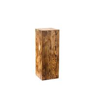 Colonne Décorative Rustique, Colonne En Bois, Colonne Pour Plantes, Support De Plante, Décoration En Bois Intemporelle, Stable Et Durable, Noyer, 80x30x30 Cm