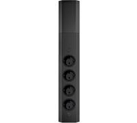 Colonne d'énergie ST 3081 en NOIR avec 4 prises Schuko / multiprise / prise d'angle