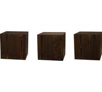 Colonne en bois 20x20x20cm Jeu de trois, colonne de fleurs, colonne de décoration, support pour photophore au sol, tronc d'arbre déco, colonne aspect bloc de bois, aspect bois naturel