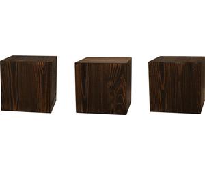 Colonne en bois 20x20x20cm Jeu de trois, colonne de fleurs, colonne de décoration, support pour photophore au sol, tronc d'arbre déco, colonne aspect bloc de bois, aspect bois naturel