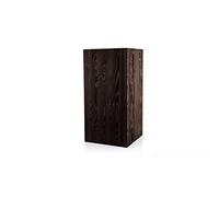 Colonne En Bois Rustique Pour Plante Ou Photophore, Bloc De Bois Décoratif, Tronc D’Arbre Fait Main, Stable Et Durable, Noir, 80x40x40 Cm