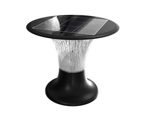 Colonne lumineuse à capteur solaire - IP65 Waterproof - Black - 15W- 2200 Lumens - 6000K + 4000K