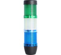 Colonne lumineuse STEX24 bleu-blanc-vert, 50 mm, 24 V CA/CC, voyant clignotant LED SS50-OB3/24 114 Dimensions Longueur 210,0 mm, diamètre 50,0 mm