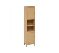 Colonne meuble de rangement avec 2 porte et 2 niches, coloris chêne - Longueur 40 x Profondeur 30 x Hauteur 168 cm