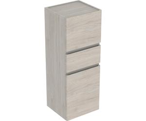 Colonne mi-haute H105 Geberit Renova Plan 2 portes 1 tiroir Noyer Carya clair - GEBERIT 501.922.00.1