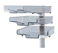 Colonne pivotante avec 3 bacs à courrier, gris clair