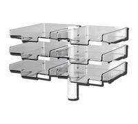 Colonne pivotante avec 6 bacs à courrier, gris clair