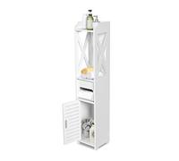Colonne Salle de Bain - Armoire de Toilette Étagère Meuble WC - Petit Meuble Papier Toilette Blanc