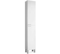 Colonne salle de bain avec 2 portes coloris blanc brillant - 30 cm (longueur) x 182 cm (Hauteur) x 25 cm (Profondeur)