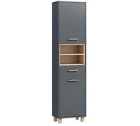 Colonne salle de bain - HOMCOM - 2 placards, tiroir et 2 compartiments ouverts - 40 x 24 x 160 cm - gris