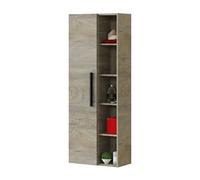 PEGANE Colonne Salle de Bain Suspendue avec 1 Porte Coloris Alaska chêne à nœuds - Hauteur 135 x Longueur 51 x Profondeur 25 cm