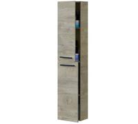 Colonne salle de bain Suspendue avec 2 Portes coloris Alaska chêne à nœuds - Hauteur 150 x Longueur 30 x Profondeur 25 cm