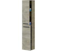 Colonne salle de bain Suspendue avec 2 Portes coloris Alaska chêne à nœuds - Hauteur 150 x Longueur 30 x Profondeur 25 cm