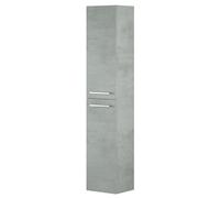 Colonne Salle de bain suspendue avec 2 portes décor béton - 150 x 30 x 25 cm