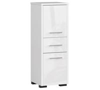 Colonne salle de bains AKORD FIN Blanche 30 cm 2 portes 1 tiroir façade Blanche Brillante 3 étagères 30x30x85 cm