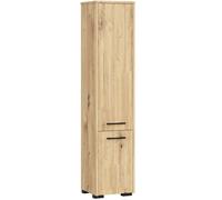 Colonne salle de bains AKORD FIN Chêne Artisan 30 cm 2 portes façade Chêne Artisan 5 étagères 30x30x140 cm