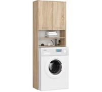 Colonne salle de bains AKORD FIN Chêne Sonoma 64 cm 2 portes façade Chêne Sonoma 4 étagères 64x30x180 cm