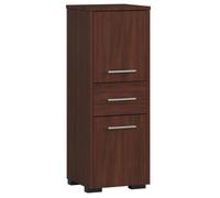 Colonne salle de bains AKORD FIN Wengé 30 cm 2 portes 1 tiroir façade Wengé 3 étagères 30x30x85 cm