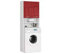 Colonne salle de bains FIN blanche 64 cm (2) portes couleur rouge brillant - AKORD