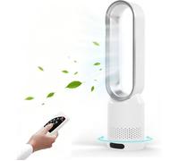 Colonne Sans Pale avec Télécommande, Hauteur 58cm avec 8 Vitesses, Oscillation 90°,Ventilateur Tour Silencieux avec Minuterie, (A)
