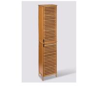 Colonne SDB de 2 portes en bambou naturel - Dim : L.34 x P.24 x H.170 cm