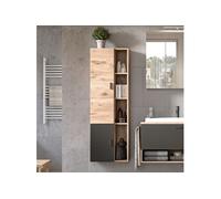 Colonne suspendue 2 portes 44x35x144 cm chêne et anthracite - GRADDO