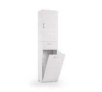 COLONNE UTILITAIRE BLANCHE PEU ENCOMBRANTE AVEC PANIER À LINGE