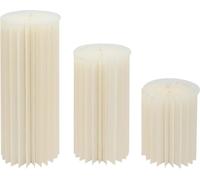 Colonnes décoratives cylindriques - Set de podiums en carton - 3 pièces - Pliable - Pour mariage & table de dessert - Hauteur 60-100 cm - Jaune clair
