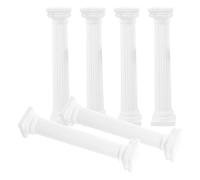 Colonnes Décoratives, Statue Pilier Romain Blanc 17x3,2x3,2cm 6Pcs | Plastique, Style Romantique, Petit Format Robuste, pour Maison et Décor Intérieur