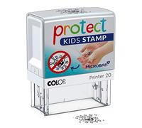 Colop 155258 Printer 20 Protect Kids Tampon avec protection antibactérienne et plaque de texte Virusmonster Version avec lame de chargement français