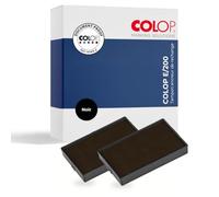 COLOP cassette d'encrage E/200, noir, pack double | Kit de 2 recharges, qualité COLOP d'origine pour S200, S220, S226 et S260. Encre noire indélébile et certifiée ISO.