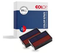 COLOP Pack de 2 rechanges Pré-encrées E/10/2 Bleu/Rouge