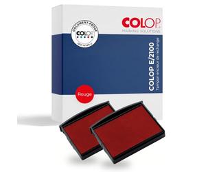 Colop E/2100 Pack de 2 Recharges pré encrée pour Classic 2100 Rouge | Kit de 2 recharges pour Classic 2100, 2100/W, 2106, 2160 et Expert 3100, 3160. Encre rouge indélébile et certifiée ISO.
