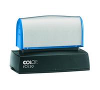 COLOP EOS 50 Tampon auto-encreur texte personnalisé 30 x 70 mm poignée bleue