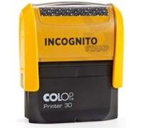 Colop incognito stempel printer 30n lgt, gelb schwarz selbstfrbender stempel inkl. stempelkissen schwarz, textplatte eine an G
