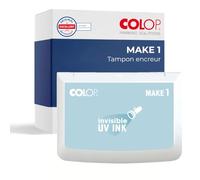 COLOP Make 1 tampon encreur invisible, avec encre non toxique de qualité supérieure, à base d'eau sans acide (UV)