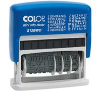 Colop mini info-dater S120/WD Tampon dateur 47 x 4 mm (l x H) bleu, gris