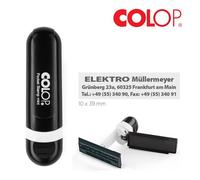 COLOP Mini Pocket Stamp Tampon de poche | avec plaque de texte personnalisée | 10 x 39 mm - 3 lignes noires