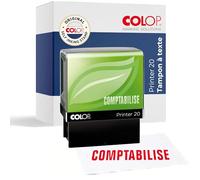 COLOP Printer 20 Green Line, tampon avec Texte "Comptabilisé", Encré Rouge | Tampon auto-encreur durable avec texte "COMPTABILISÉ". Encre rouge intégrée, idéal pour les fournitures de bureau.