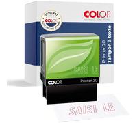 COLOP Printer 20 GREEN LINE tampon avec texte SAISI LE, encre rouge | Tampon auto-encreur durable avec texte "SAISI LE" | Encre rouge intégrée | idéal pour les fournitures de bureau