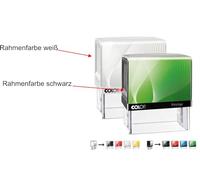 Colop Printer IQ 10 - Tampon personnalisable avec plaque texte/logo personnalisé - Tampon texte - Tampon d'adresse - Tampon pour entreprise - Couleur du cadre blanc ou noir - 10 x 27 mm, 3 lignes