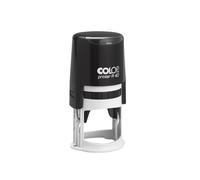 Colop Printer R 40 Tampon - Avec plaque de texte personnalisée et logo - 7 lignes - Tampon auto-encreur rond Ø 40 mm - Boîtier en 3 couleurs au choix