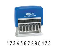 Colop Printer S 120/13 Mini tampon numéroté avec 13 chiffres Impression 43 x 4 mm Noir/bleu/rouge